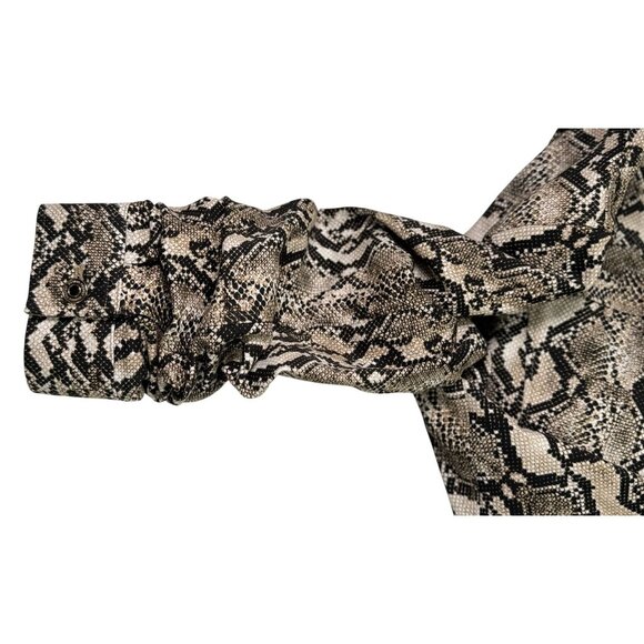 Boston Proper Size M Woman  Sneak Print Button-Up Shirt  Cotton/Spandex Blend - Picture 8 of 12